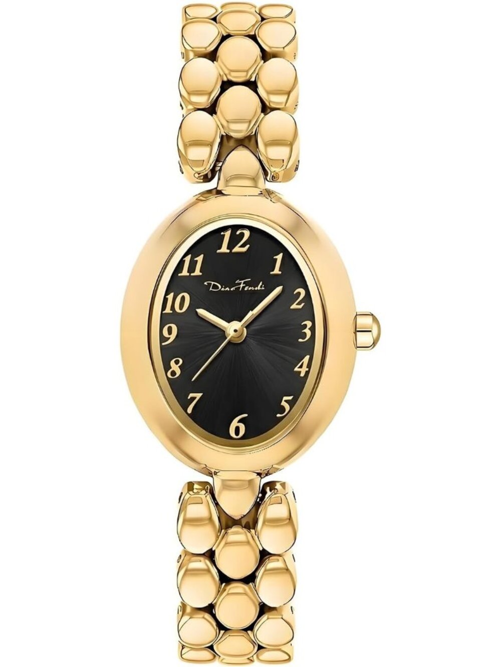 Women Gold White Surface Quartz Small Luxury Stainless Steel Bracelet Wristwatch
